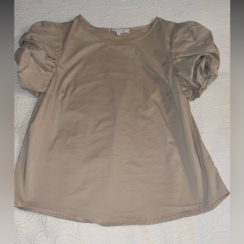Tan Puff Sleeve Top